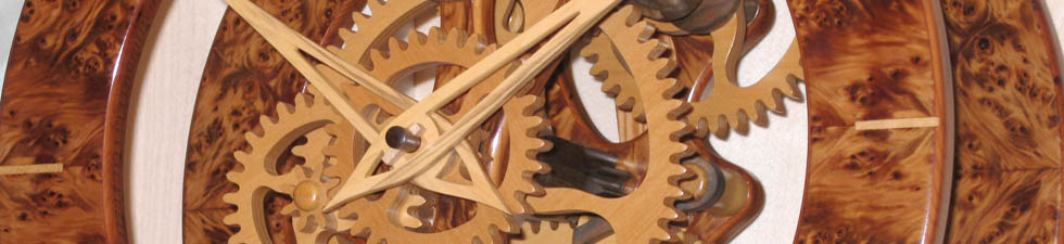 Wooden clock face with all wood parts
